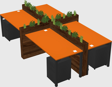 Rectangular shared desk