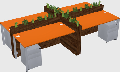 Rectangular shared desk