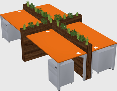 Rectangular shared desk