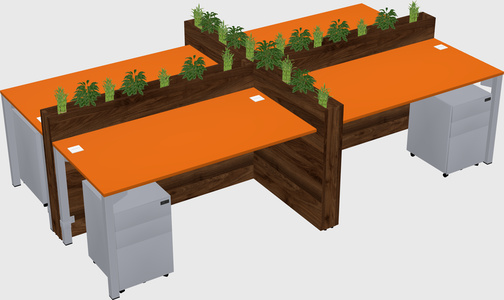 Rectangular shared desk