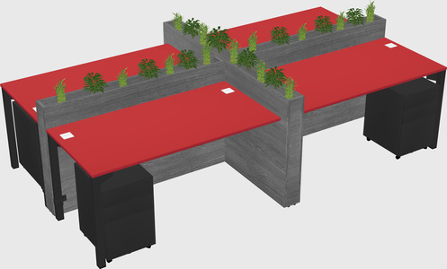 Rectangular shared desk
