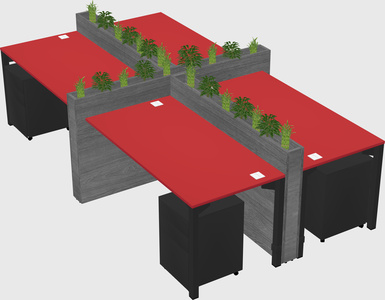 Rectangular shared desk
