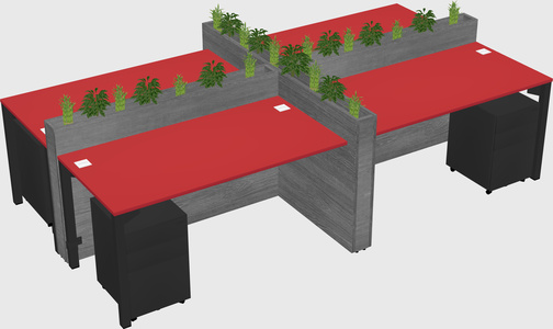 Rectangular shared desk
