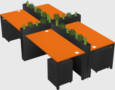 Rectangular shared desk