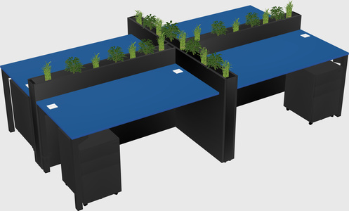 Rectangular shared desk