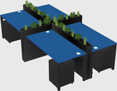 Rectangular shared desk