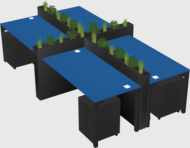 Rectangular shared desk