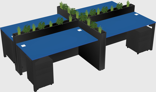 Rectangular shared desk