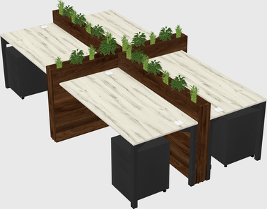 Rectangular shared desk
