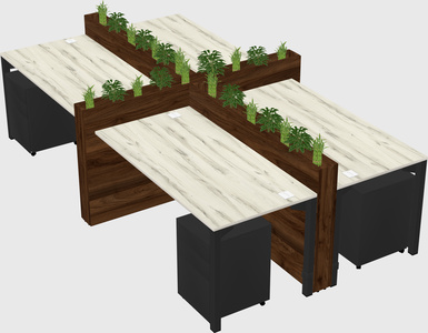 Rectangular shared desk