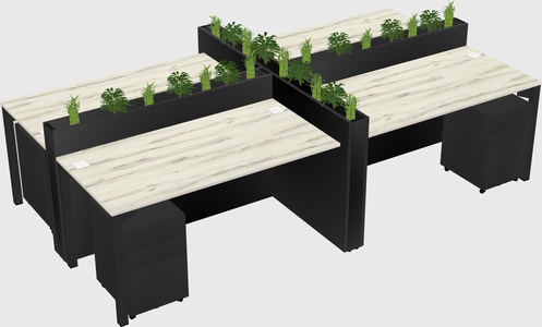 Rectangular shared desk