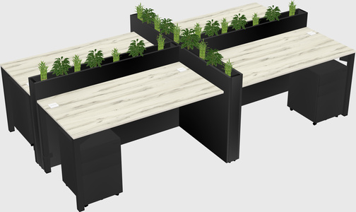 Rectangular shared desk