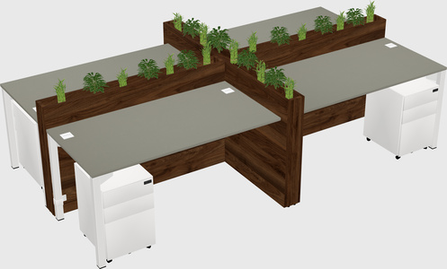 Rectangular shared desk