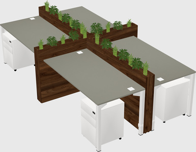 Rectangular shared desk