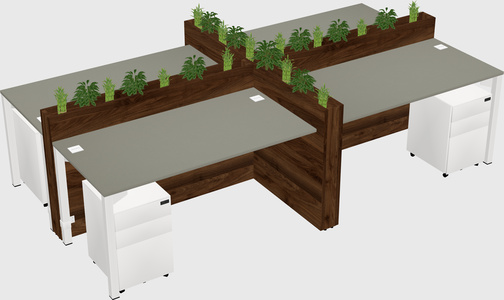 Rectangular shared desk