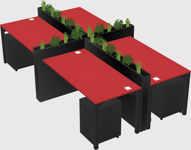 Rectangular shared desk