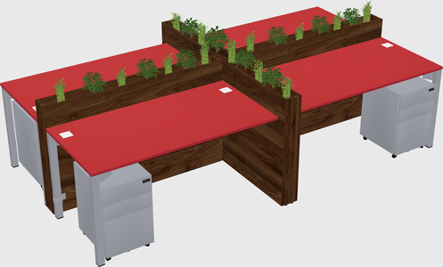Rectangular shared desk