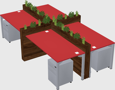 Rectangular shared desk