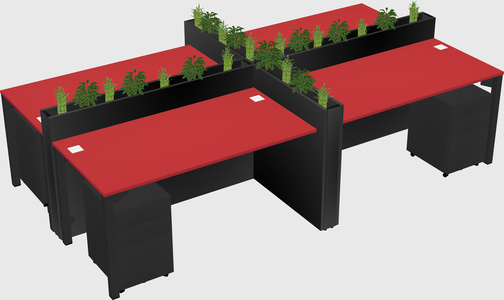 Rectangular shared desk