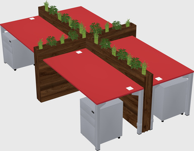 Rectangular shared desk