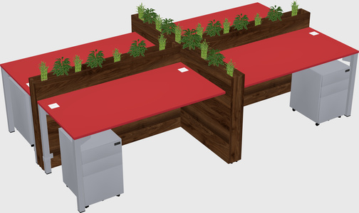 Rectangular shared desk