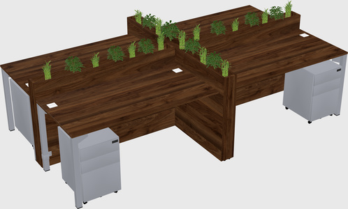 Rectangular shared desk