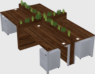 Rectangular shared desk