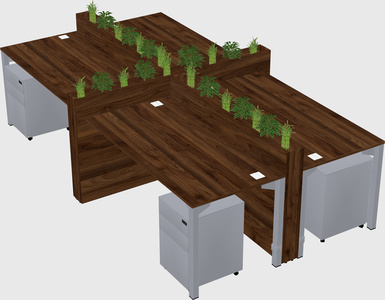 Rectangular shared desk