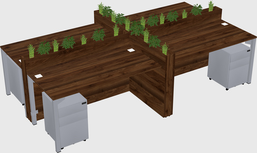 Rectangular shared desk