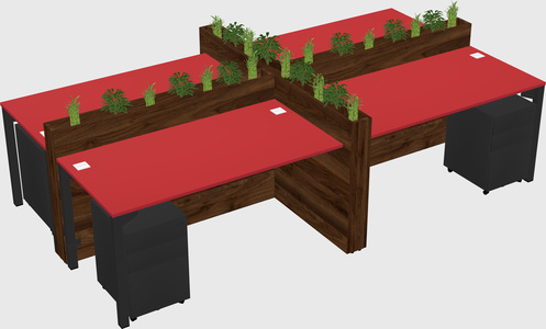 Rectangular shared desk