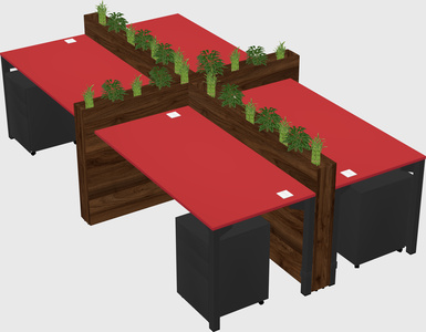 Rectangular shared desk