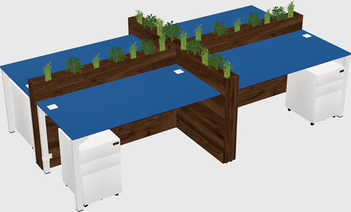 Rectangular shared desk