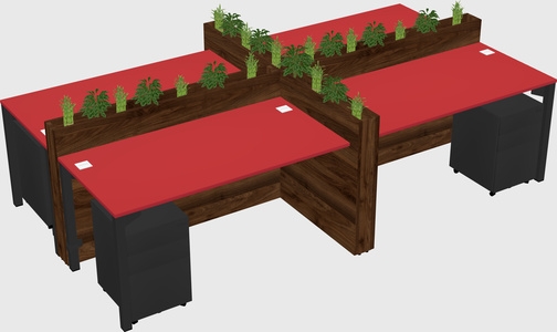 Rectangular shared desk