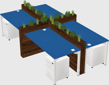 Rectangular shared desk