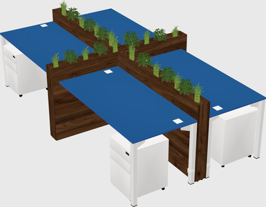 Rectangular shared desk