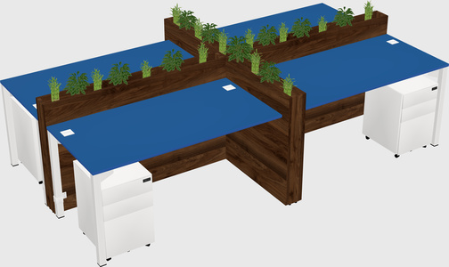 Rectangular shared desk