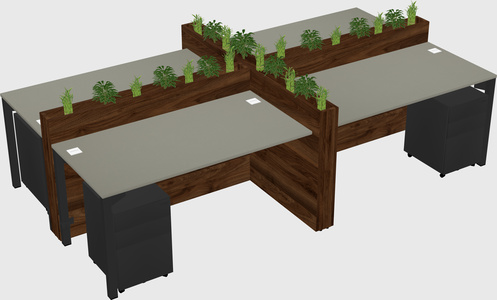 Rectangular shared desk
