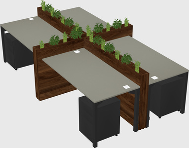Rectangular shared desk