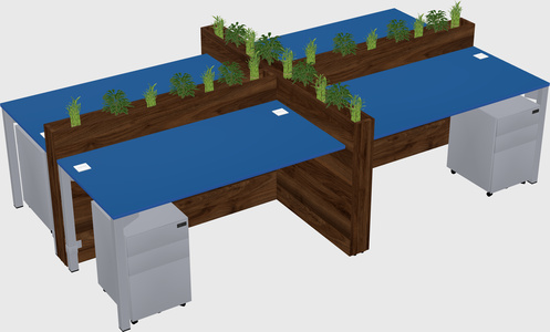Rectangular shared desk
