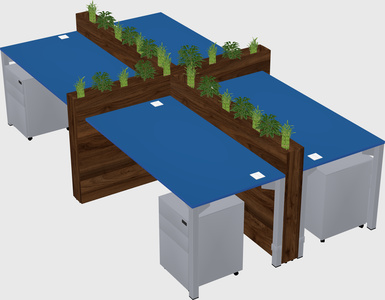 Rectangular shared desk