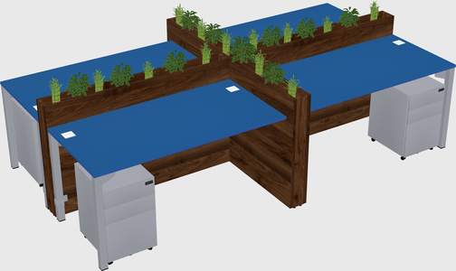 Rectangular shared desk