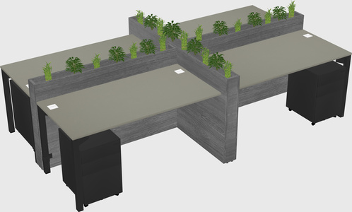 Rectangular shared desk
