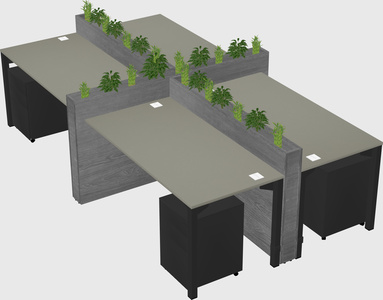 Rectangular shared desk