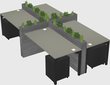 Rectangular shared desk