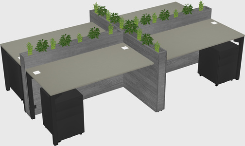 Rectangular shared desk