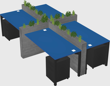 Rectangular shared desk