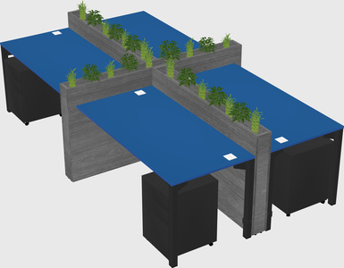 Rectangular shared desk