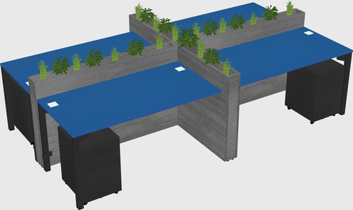 Rectangular shared desk