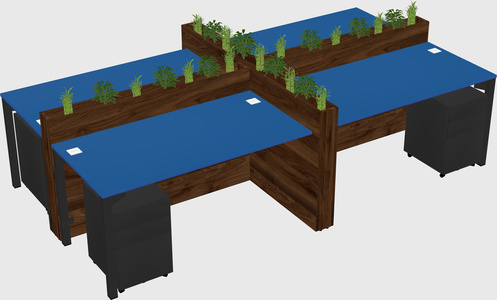 Rectangular shared desk