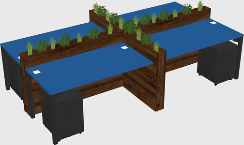 Rectangular shared desk